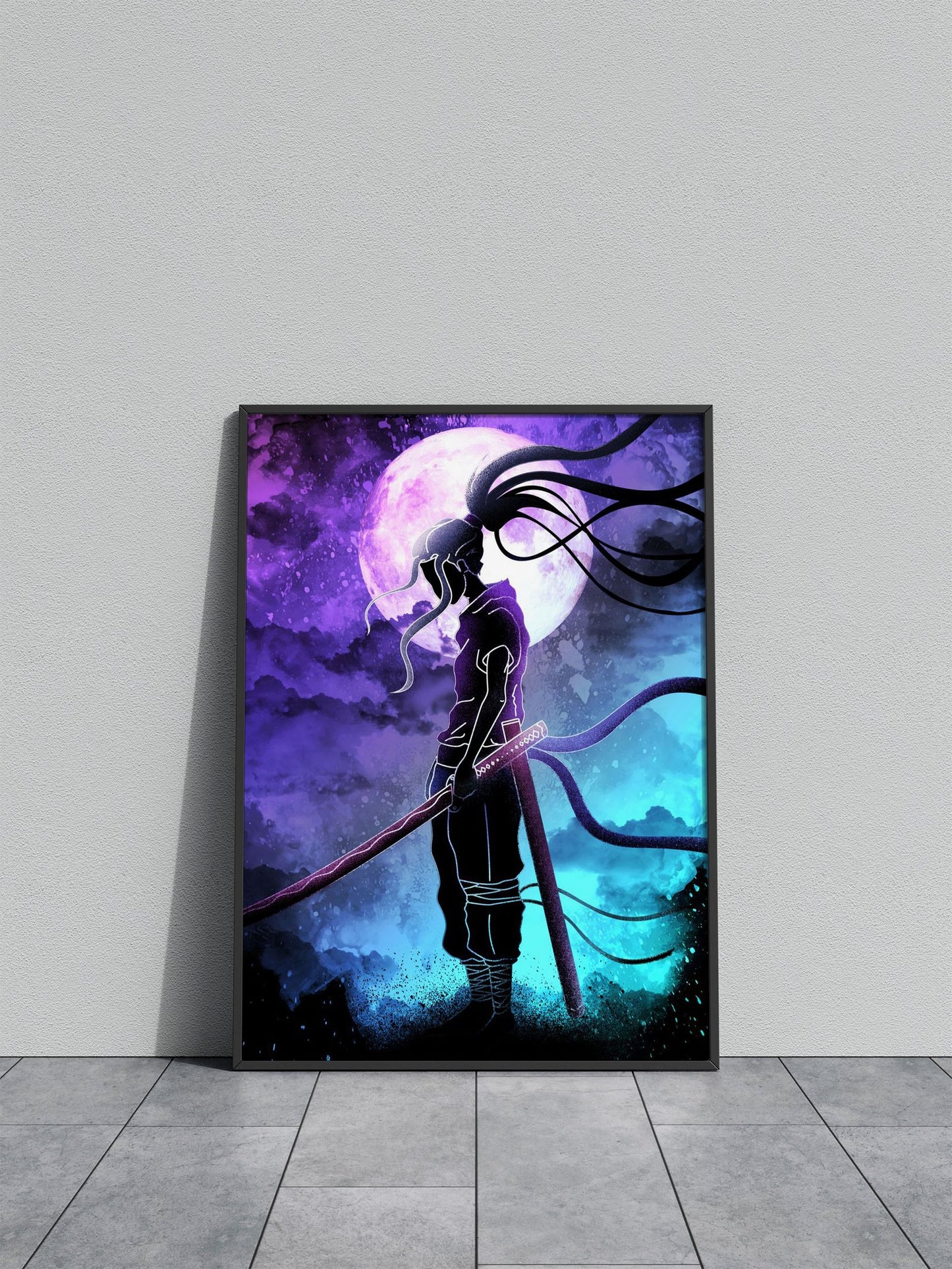 Moonlight Samurai Soul Asian Style Poster | Wall Art for Home & Office | High-Quality Print - High-Quality Visual Display