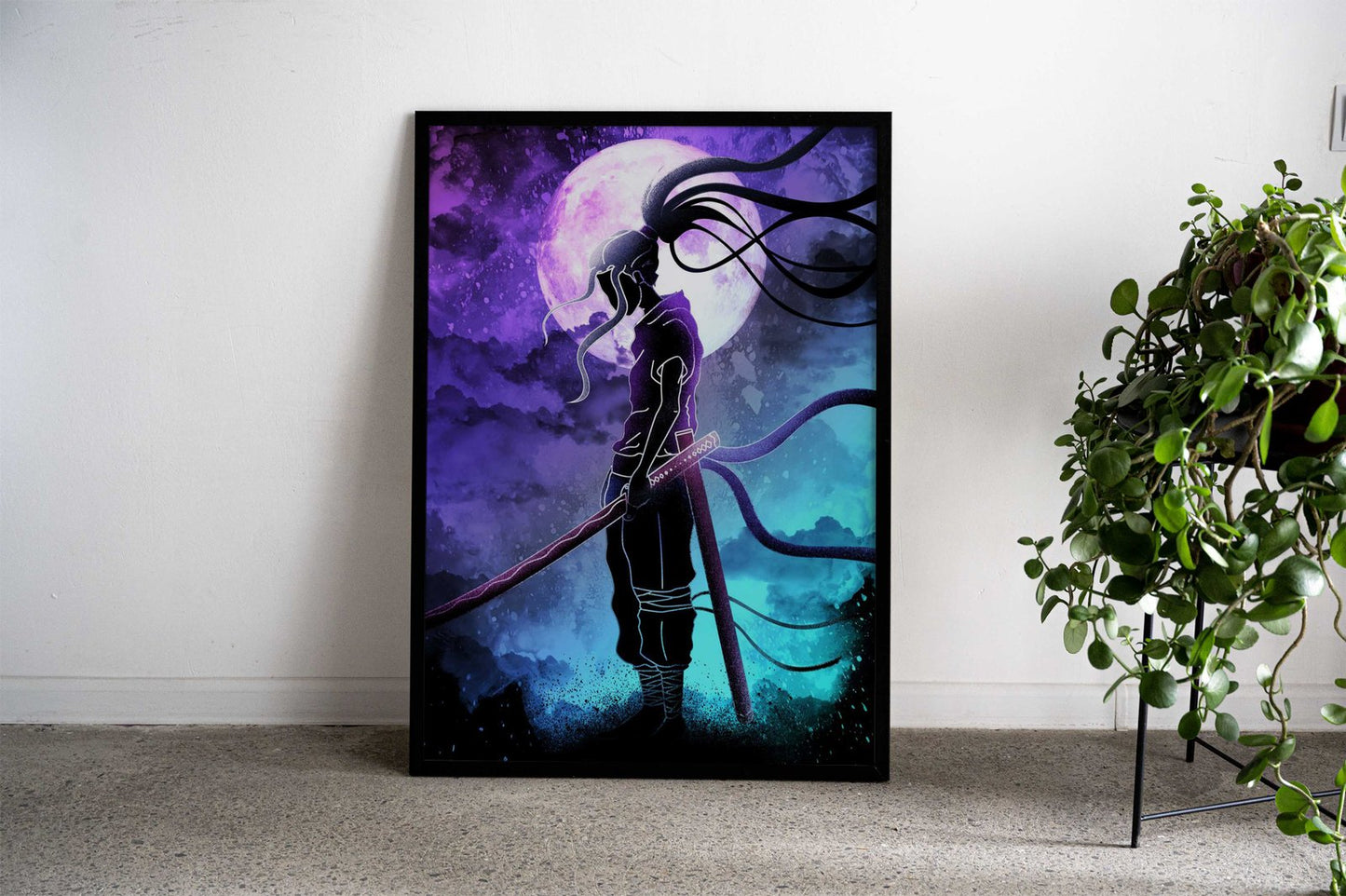 Moonlight Samurai Soul Asian Style Poster | Wall Art for Home & Office | High-Quality Print - High-Quality Visual Display