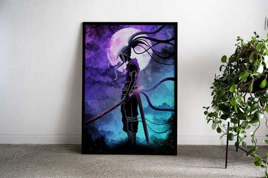 Moonlight Samurai Soul Asian Style Poster | Wall Art for Home & Office | High-Quality Print - High-Quality Visual Display