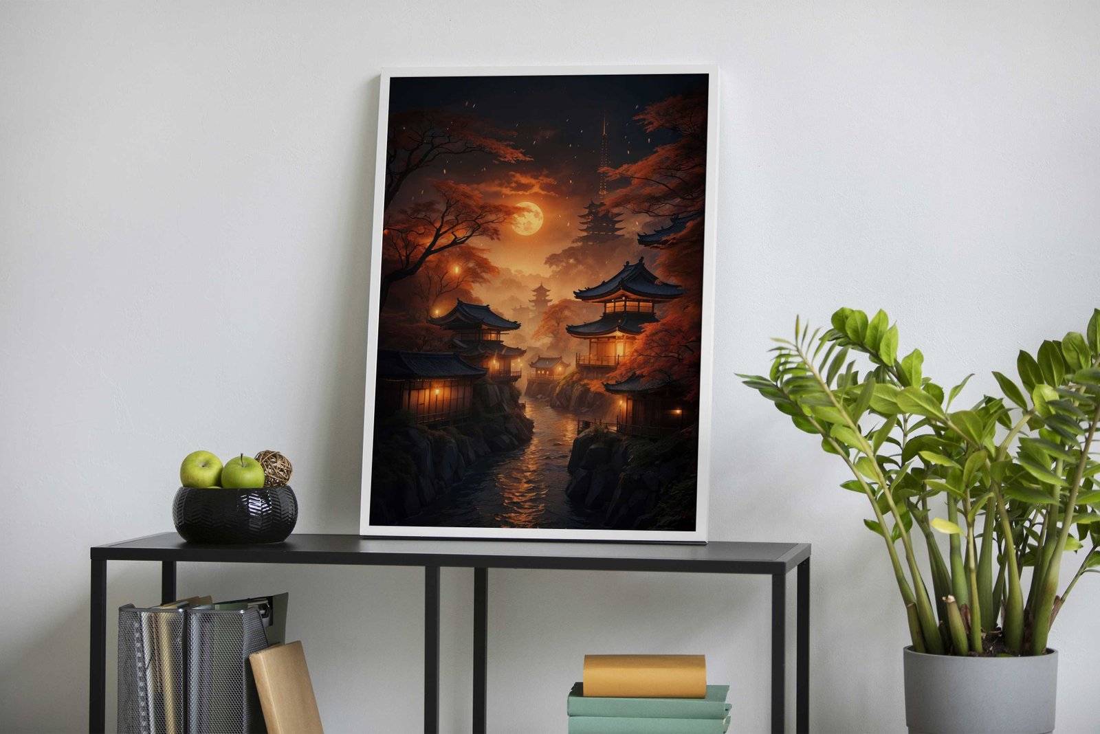 Moonlit Sakura Haven Asian Style Poster | Wall Art for Home & Office | High-Quality Print - High-Quality Visual Display