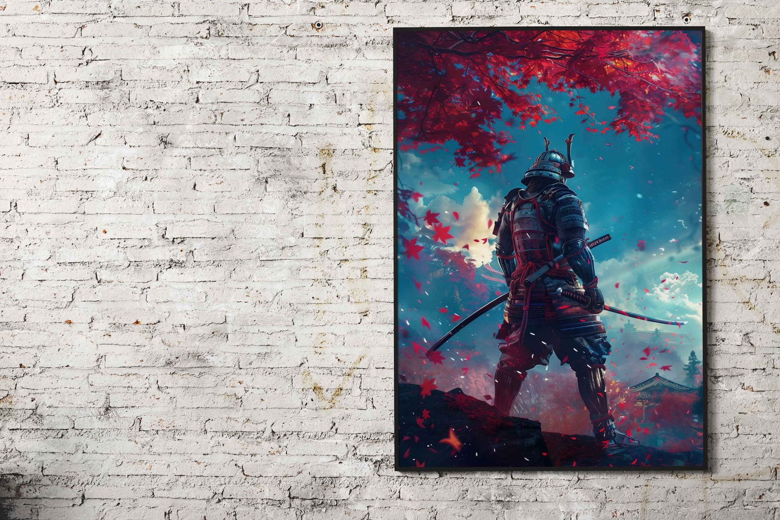 Moonlit Sakura Samurai Asian Style Poster | Wall Art for Home & Office | High-Quality Print - High-Quality Visual Display