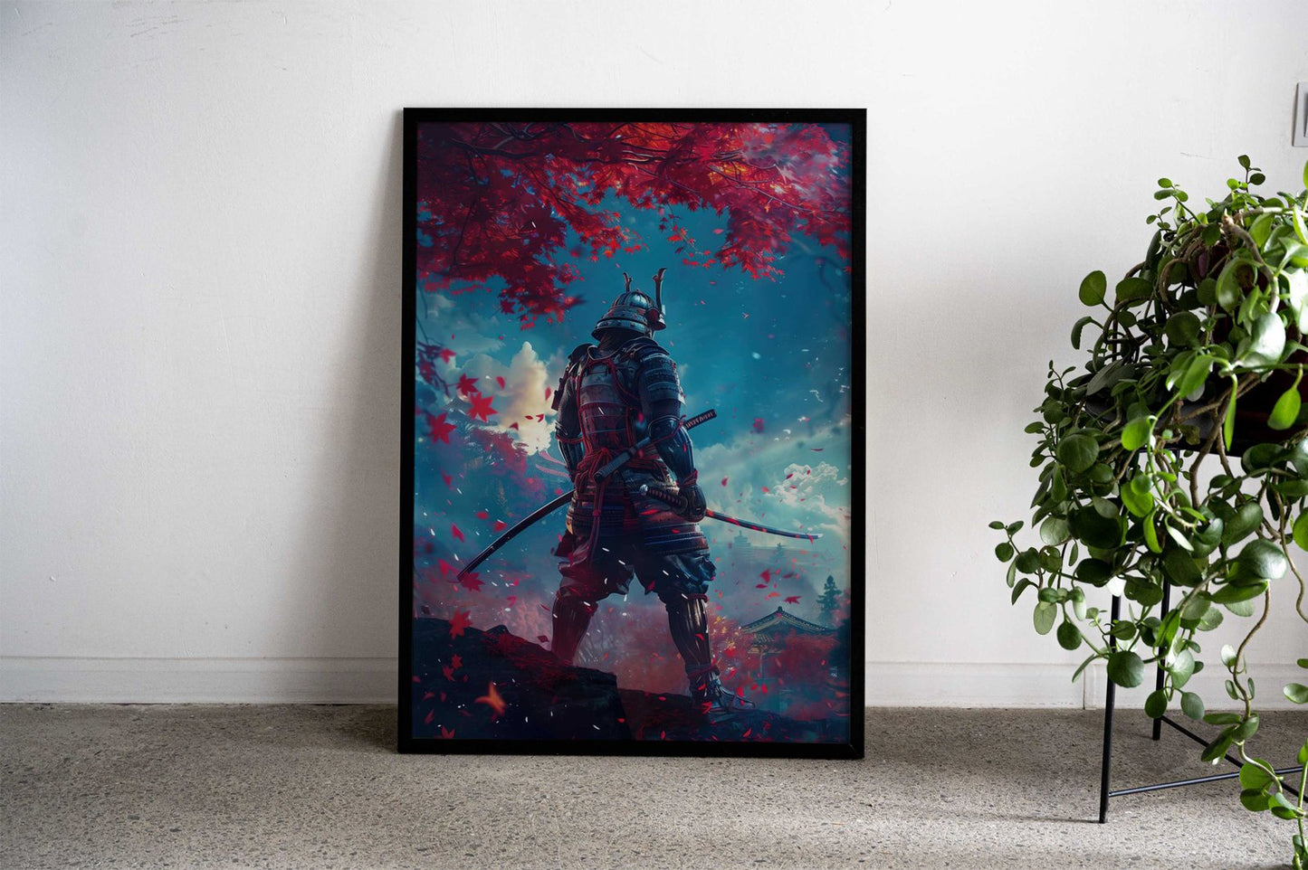 Moonlit Sakura Samurai Asian Style Poster | Wall Art for Home & Office | High-Quality Print - High-Quality Visual Display