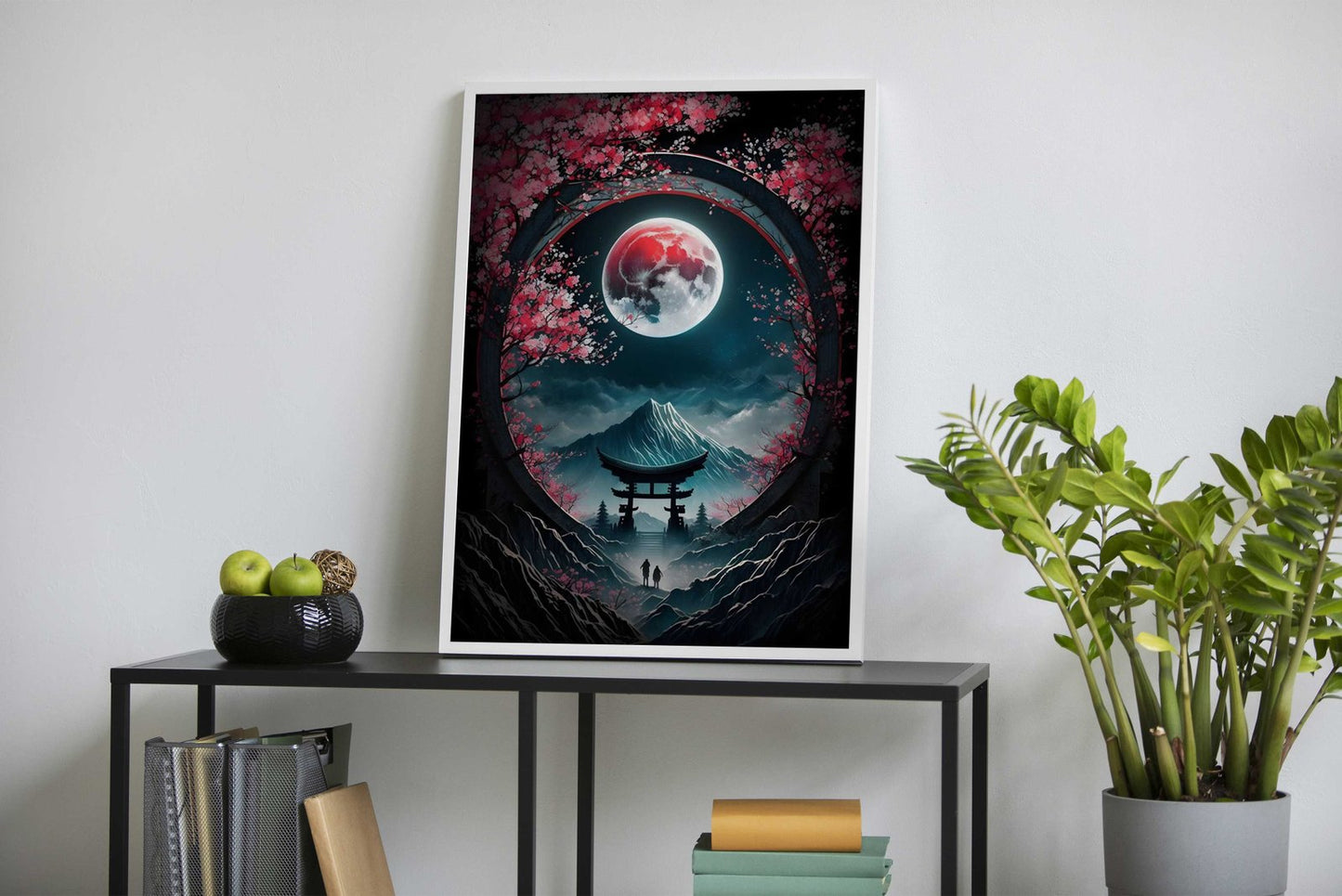 Moonlit Sakura Serenity Asian Style Poster | Wall Art for Home & Office | High-Quality Print - High-Quality Visual Display