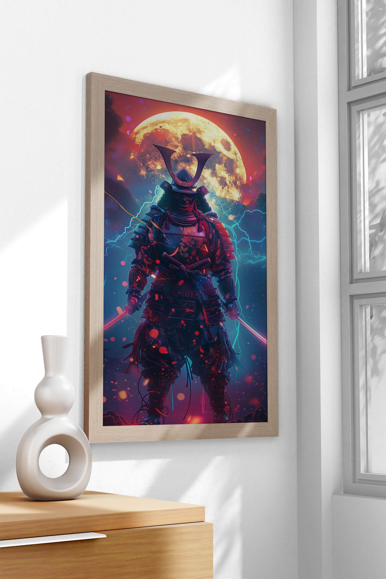 Moonlit Samurai Asian Style Poster | Wall Art for Home & Office | High-Quality Print - High-Quality Visual Display