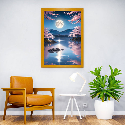 Moonlit in Japan Asian Style Poster | Wall Art for Home & Office | High-Quality Print - High-Quality Visual Display
