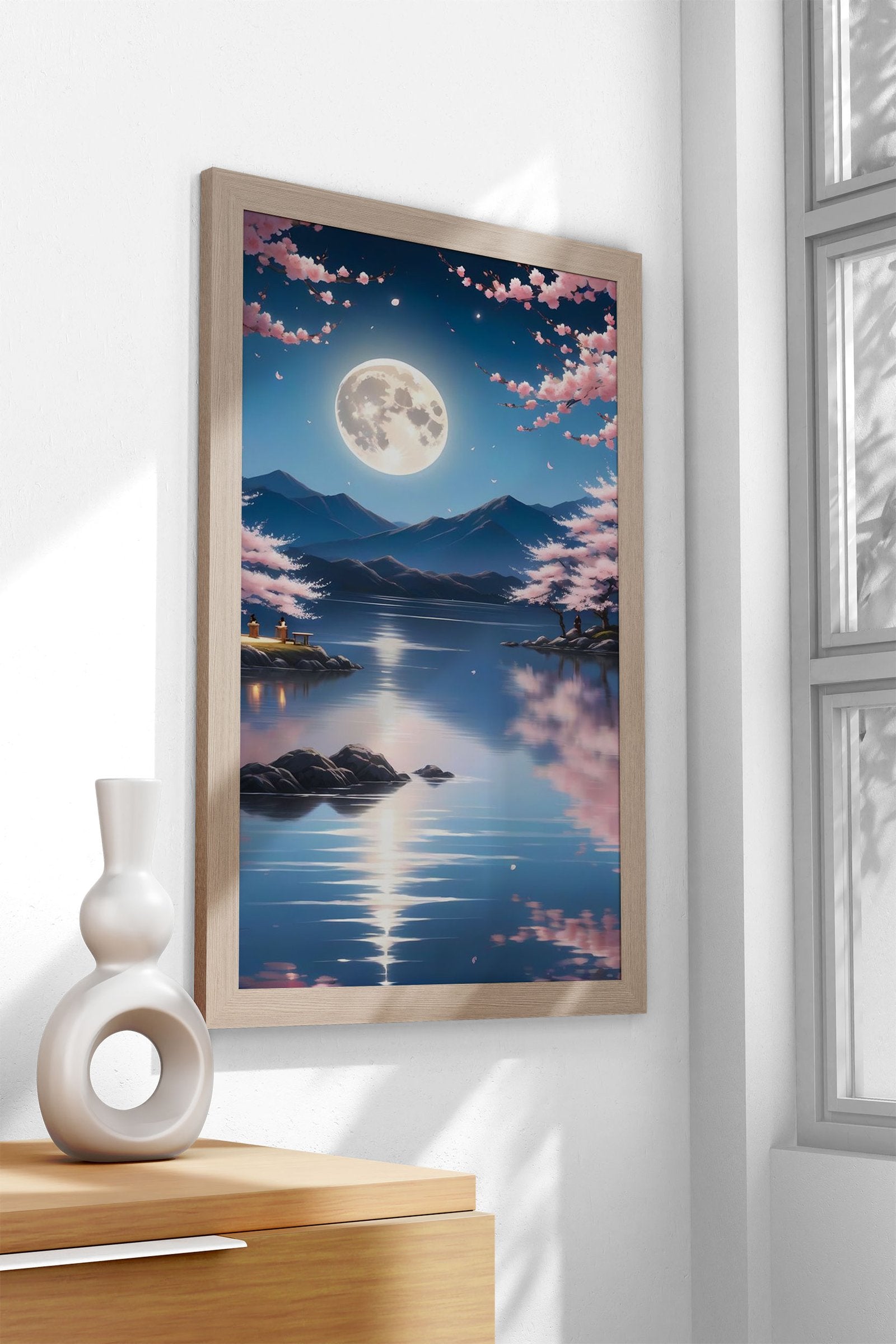 Moonlit in Japan Asian Style Poster | Wall Art for Home & Office | High-Quality Print - High-Quality Visual Display