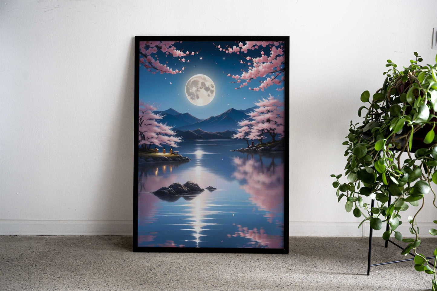 Moonlit in Japan Asian Style Poster | Wall Art for Home & Office | High-Quality Print - High-Quality Visual Display