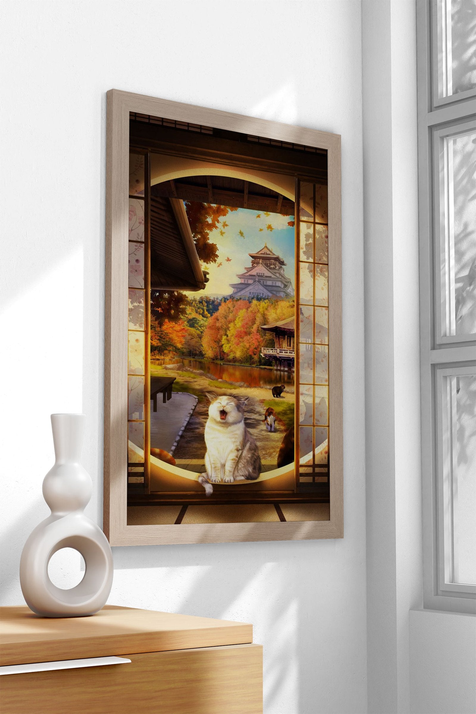 Morning Cat Asian Style Poster | Wall Art for Home & Office | High-Quality Print - High-Quality Visual Display