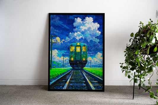 Morning Train Asian Style Poster | Wall Art for Home & Office | High-Quality Print - High-Quality Visual Display