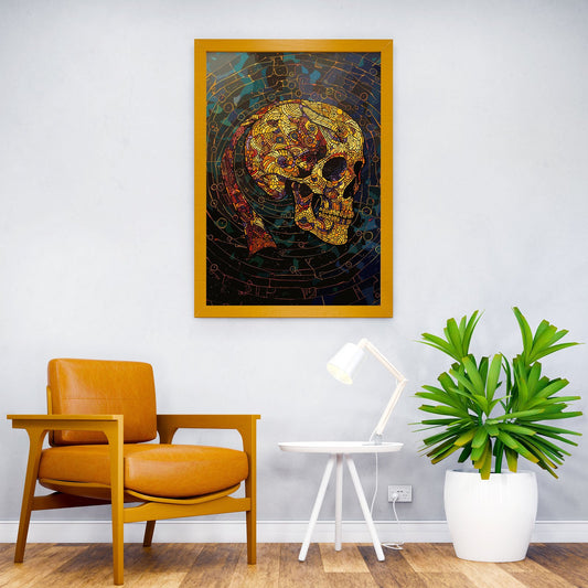 Mosaic Skull Artwork Asian Style Poster | Wall Art for Home & Office | High-Quality Print - High-Quality Visual Display