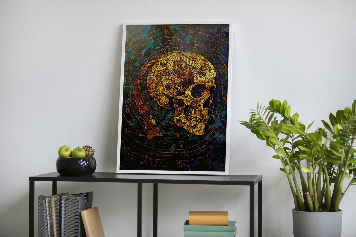 Mosaic Skull Artwork Asian Style Poster | Wall Art for Home & Office | High-Quality Print - High-Quality Visual Display