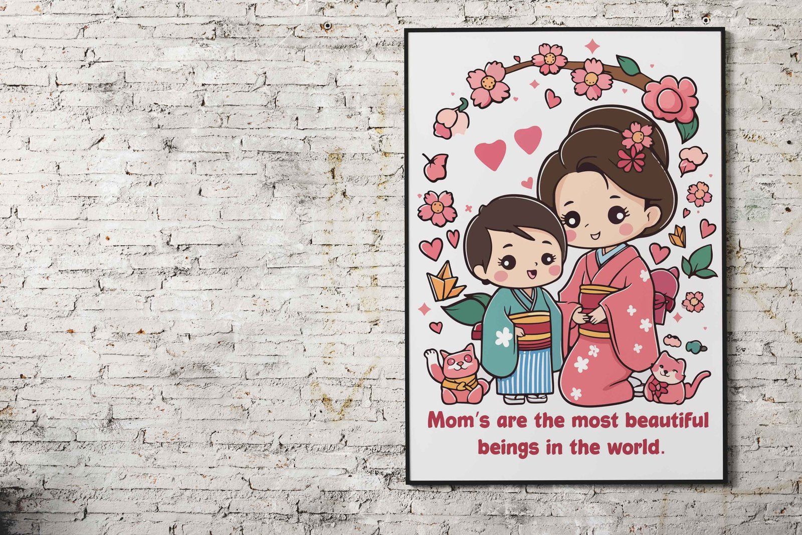 Mothers Day Japanese Sty Asian Style Poster | Wall Art for Home & Office | High-Quality Print - High-Quality Visual Display