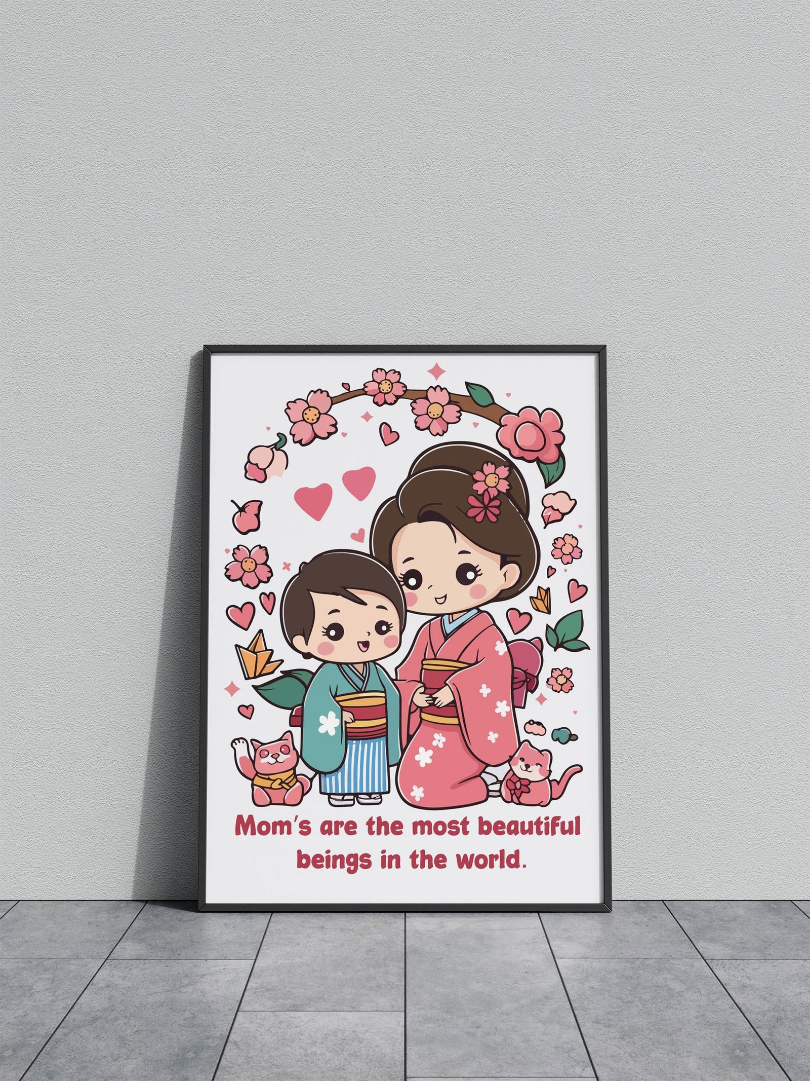 Mothers Day Japanese Sty Asian Style Poster | Wall Art for Home & Office | High-Quality Print - High-Quality Visual Display
