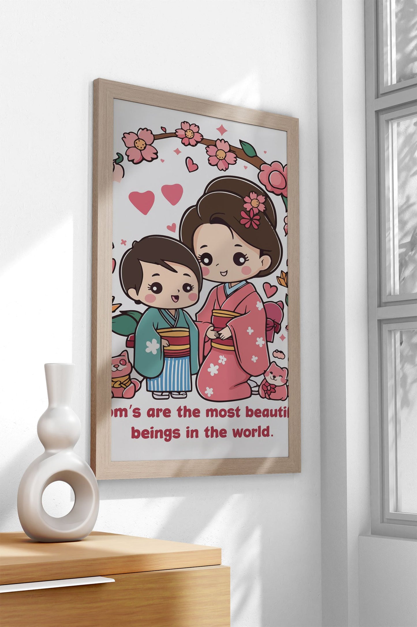 Mothers Day Japanese Sty Asian Style Poster | Wall Art for Home & Office | High-Quality Print - High-Quality Visual Display