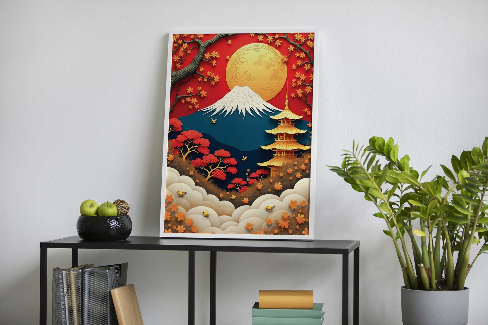 Mount Fuji Abstract Asian Style Poster | Wall Art for Home & Office | High-Quality Print - High-Quality Visual Display
