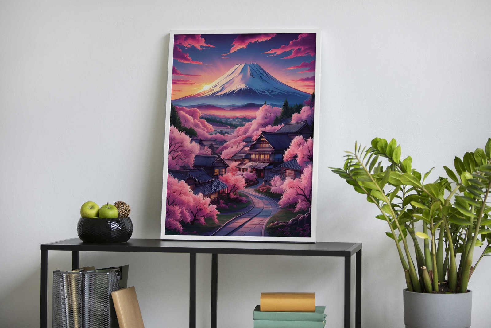 Mount Fuji Cherry Blossom Asian Style Poster | Wall Art for Home & Office | High-Quality Print - High-Quality Visual Display