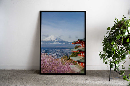 Mount Fuji Chureito Pagoda Asian Style Poster | Wall Art for Home & Office | High-Quality Print - High-Quality Visual Display