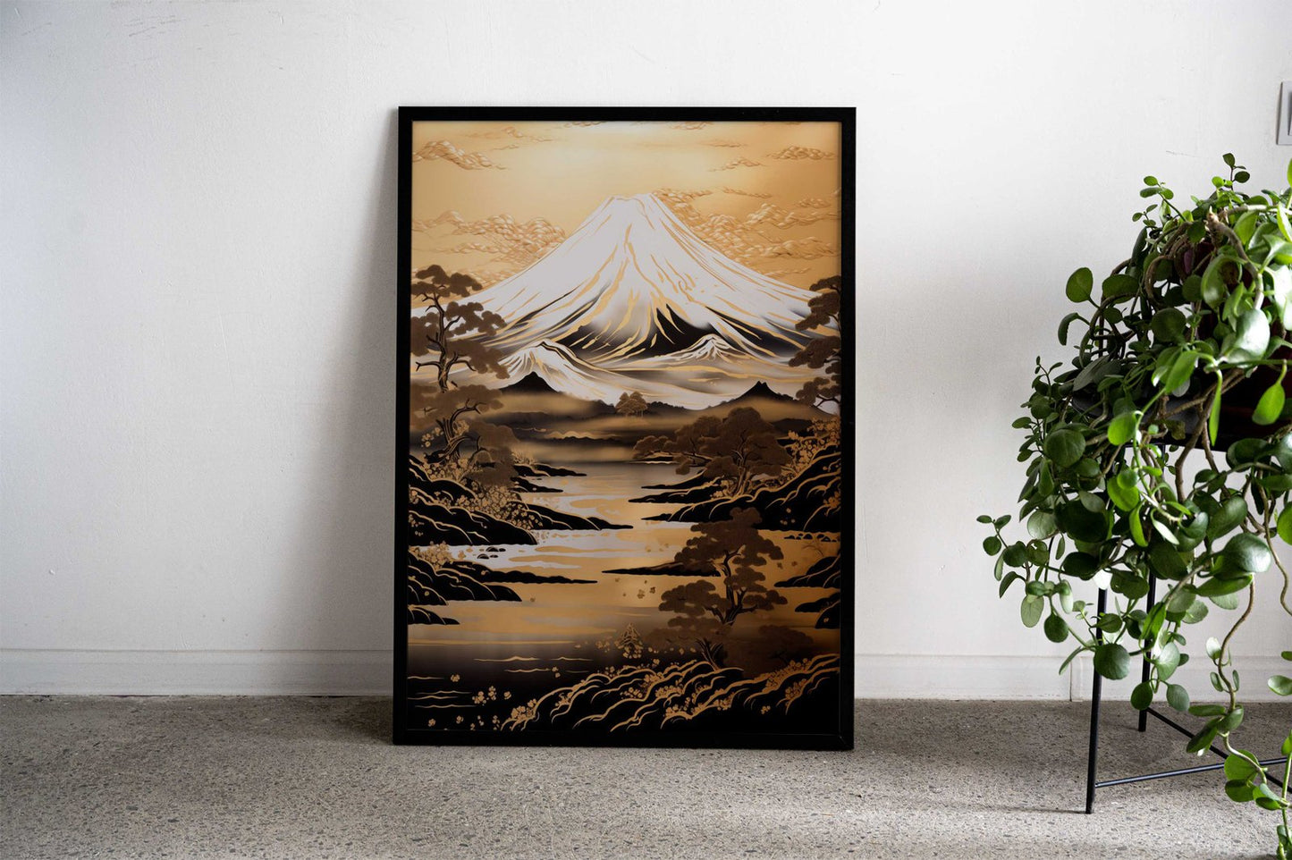 Mount Fuji Gold Asian Style Poster | Wall Art for Home & Office | High-Quality Print - High-Quality Visual Display