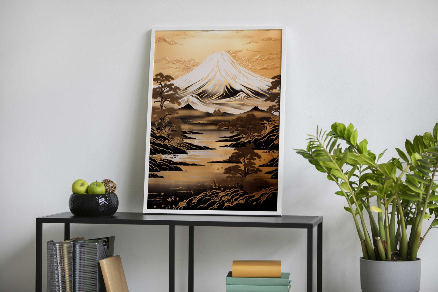 Mount Fuji Gold Asian Style Poster | Wall Art for Home & Office | High-Quality Print - High-Quality Visual Display