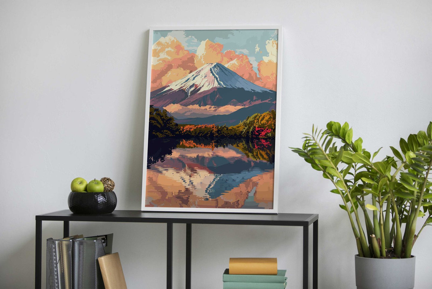 Mount Fuji Illustration Asian Style Poster | Wall Art for Home & Office | High-Quality Print - High-Quality Visual Display
