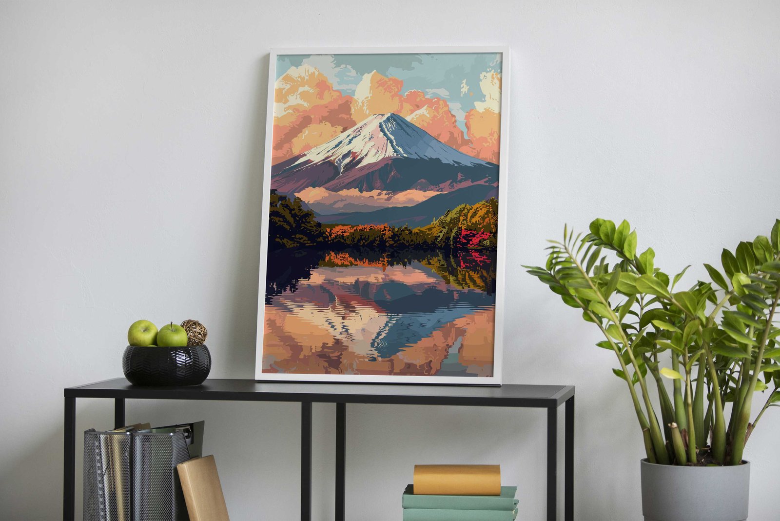 Mount Fuji Illustration Asian Style Poster | Wall Art for Home & Office | High-Quality Print - High-Quality Visual Display