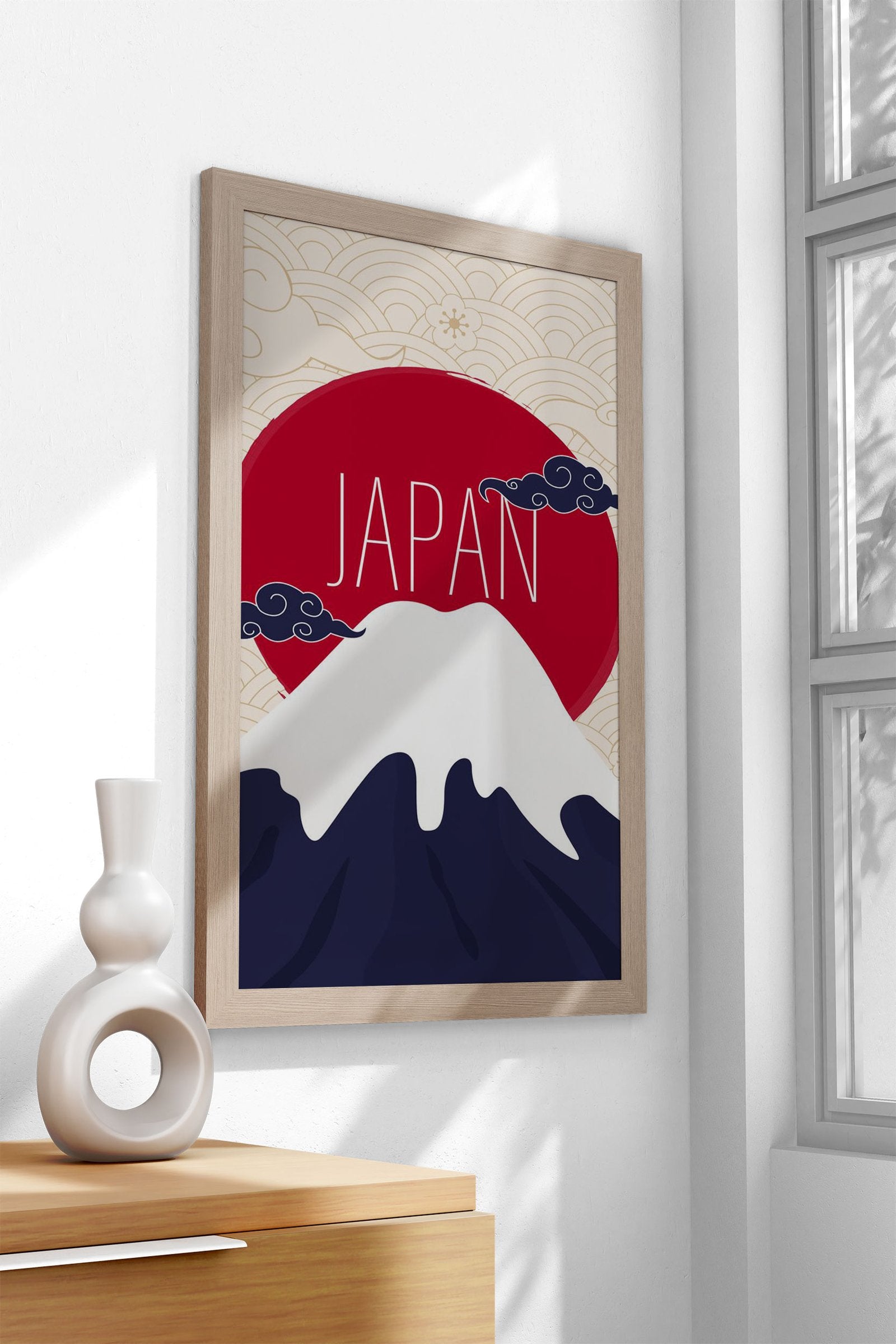 Mount Fuji Japan Illustration Asian Style Poster | Wall Art for Home & Office | High-Quality Print - High-Quality Visual Display