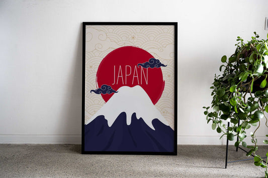 Mount Fuji Japan Illustration Asian Style Poster | Wall Art for Home & Office | High-Quality Print - High-Quality Visual Display