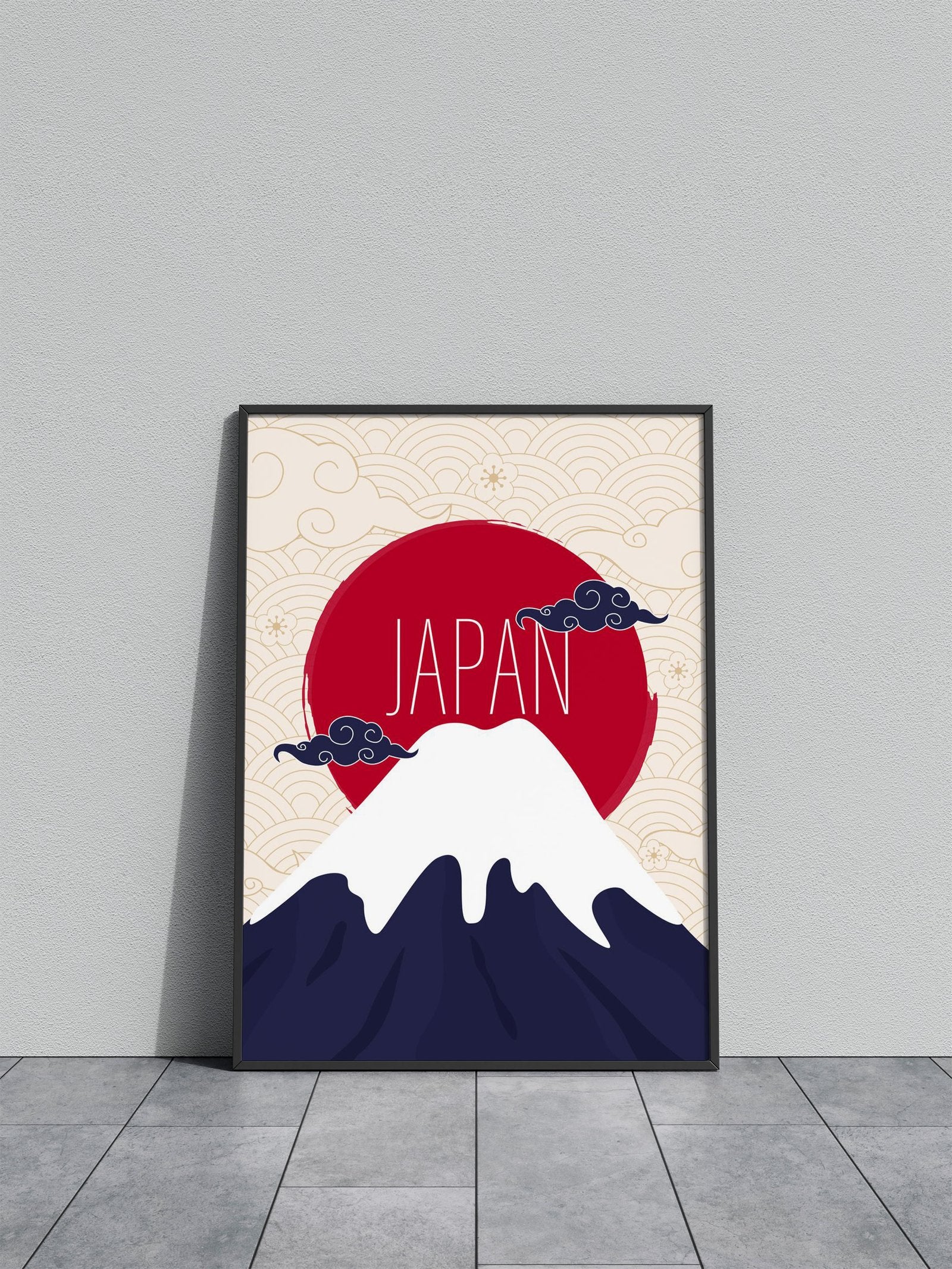 Mount Fuji Japan Illustration Asian Style Poster | Wall Art for Home & Office | High-Quality Print - High-Quality Visual Display