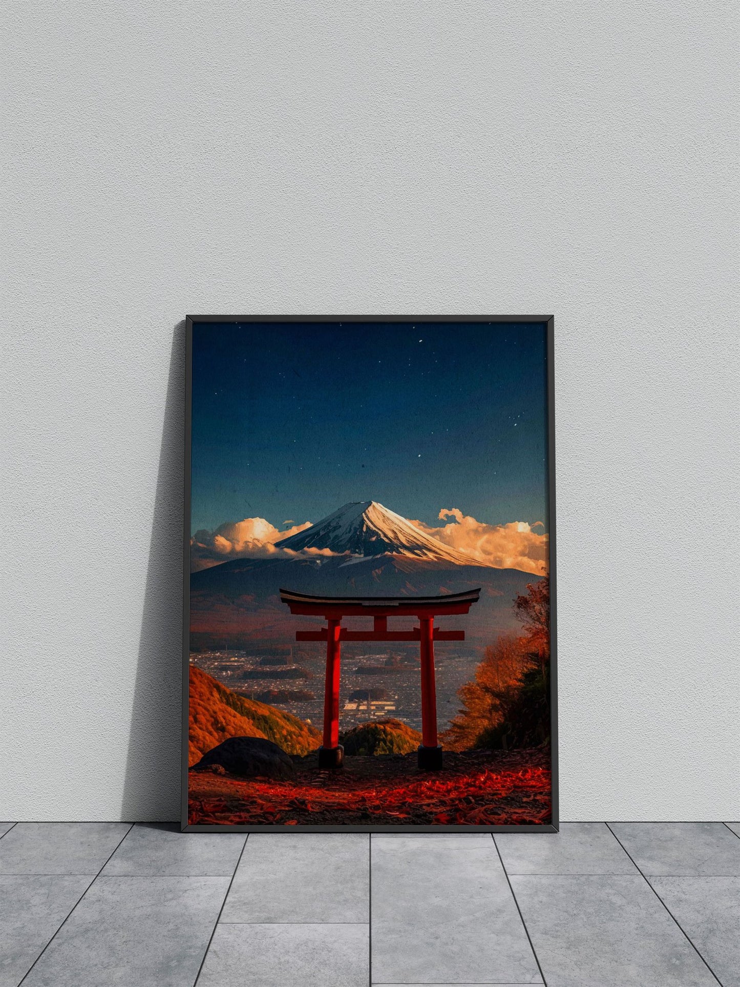 Mount Fuji Japanese Gate Asian Style Poster | Wall Art for Home & Office | High-Quality Print - High-Quality Visual Display