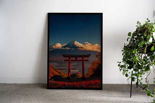 Mount Fuji Japanese Gate Asian Style Poster | Wall Art for Home & Office | High-Quality Print - High-Quality Visual Display