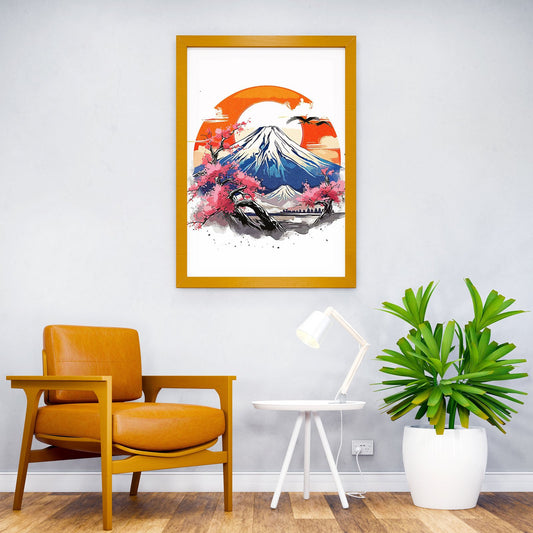 Mount Fuji Landscape Asian Style Poster | Wall Art for Home & Office | High-Quality Print - High-Quality Visual Display