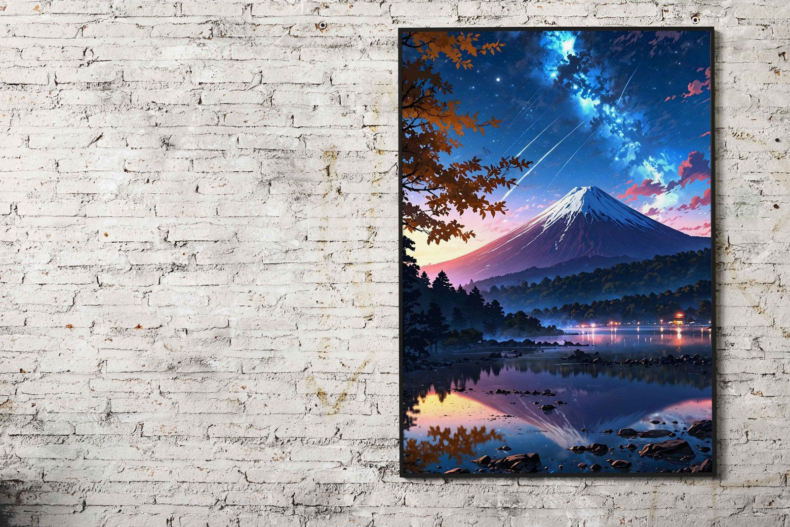 Mount Fuji Midnight Blue Asian Style Poster | Wall Art for Home & Office | High-Quality Print - High-Quality Visual Display