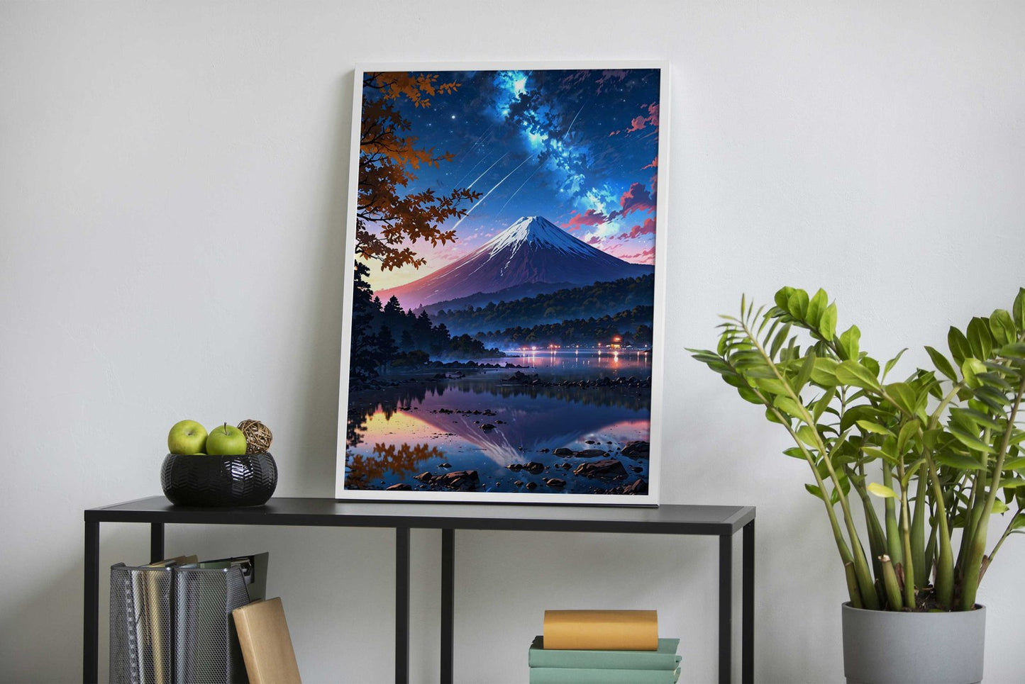 Mount Fuji Midnight Blue Asian Style Poster | Wall Art for Home & Office | High-Quality Print - High-Quality Visual Display