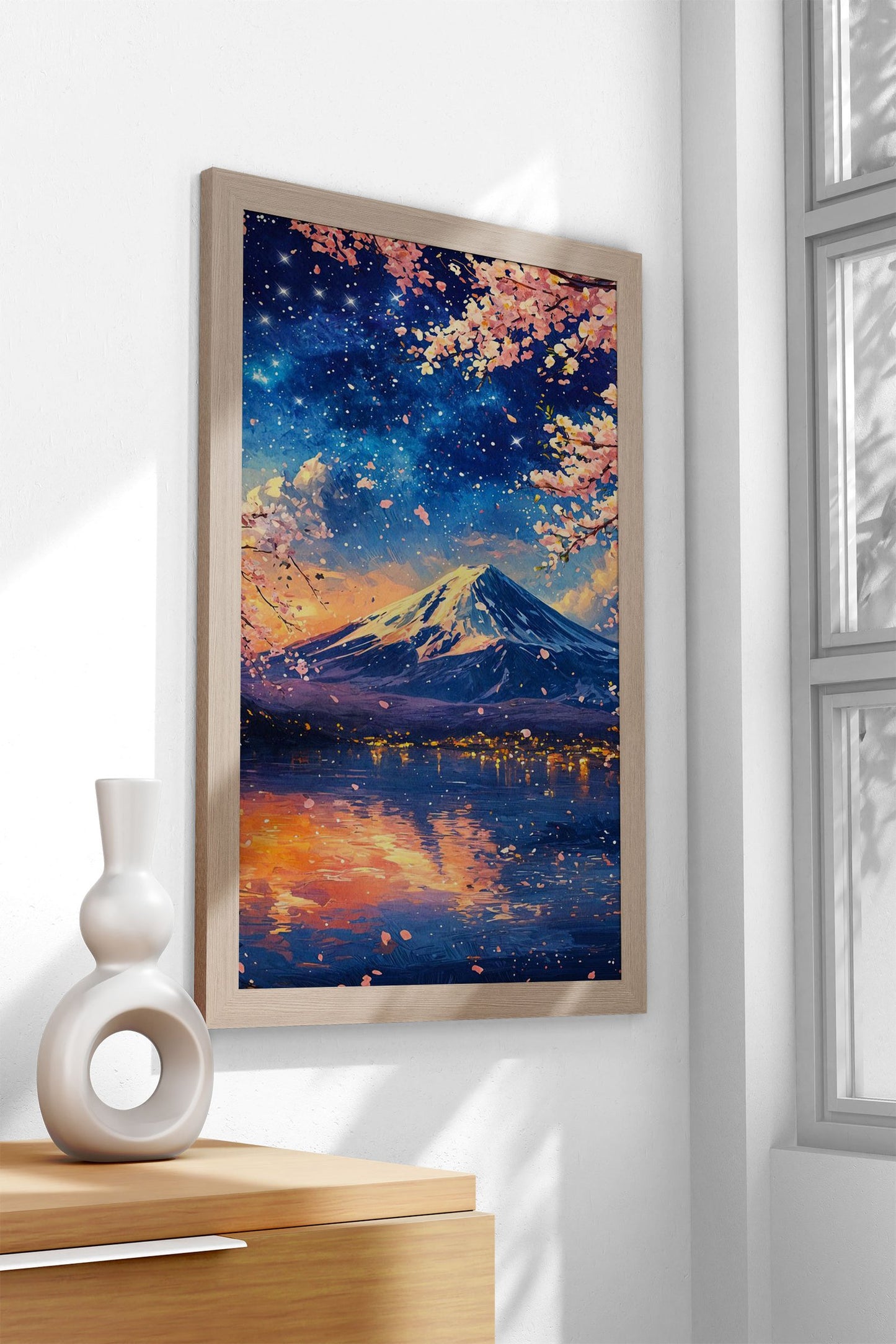 Mount Fuji Night Sky Asian Style Poster | Wall Art for Home & Office | High-Quality Print - High-Quality Visual Display