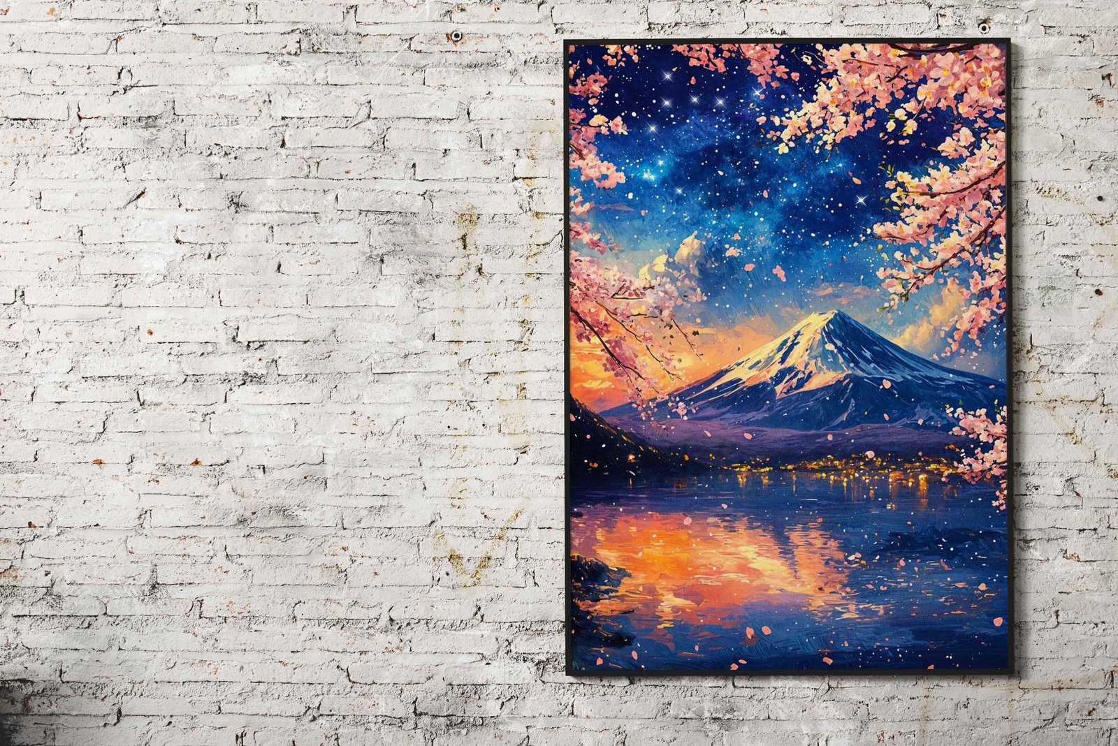 Mount Fuji Night Sky Asian Style Poster | Wall Art for Home & Office | High-Quality Print - High-Quality Visual Display
