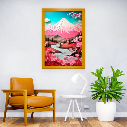 Mount Fuji Paper Asian Style Poster | Wall Art for Home & Office | High-Quality Print - High-Quality Visual Display