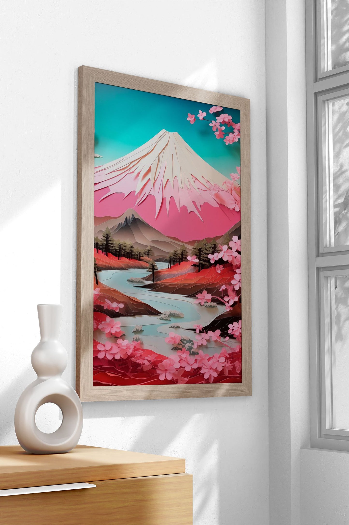 Mount Fuji Paper Asian Style Poster | Wall Art for Home & Office | High-Quality Print - High-Quality Visual Display