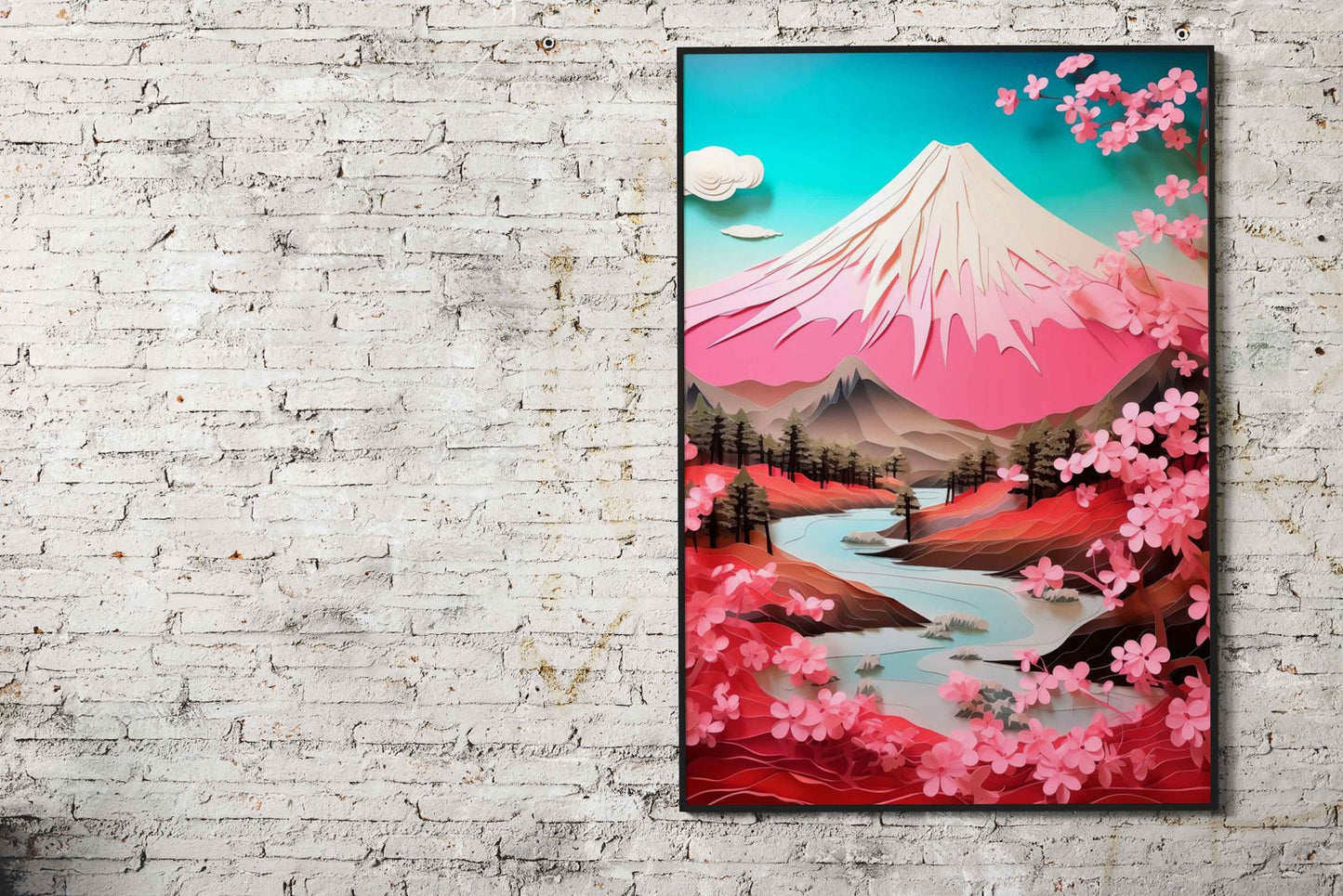 Mount Fuji Paper Asian Style Poster | Wall Art for Home & Office | High-Quality Print - High-Quality Visual Display