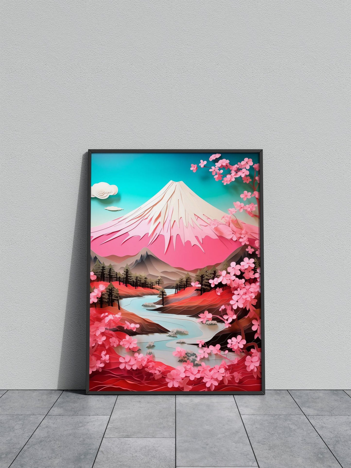 Mount Fuji Paper Asian Style Poster | Wall Art for Home & Office | High-Quality Print - High-Quality Visual Display