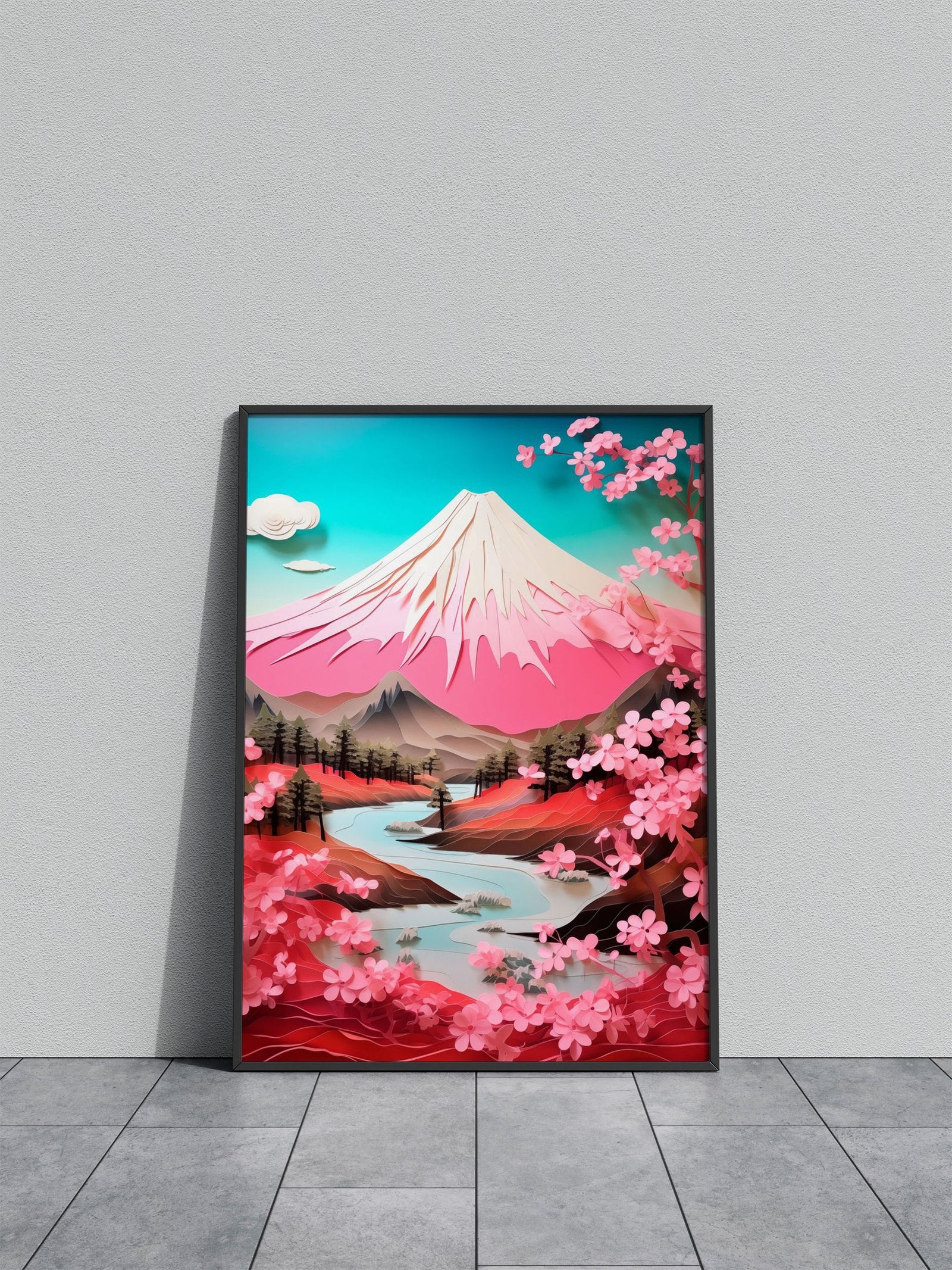 Mount Fuji Paper Asian Style Poster | Wall Art for Home & Office | High-Quality Print - High-Quality Visual Display