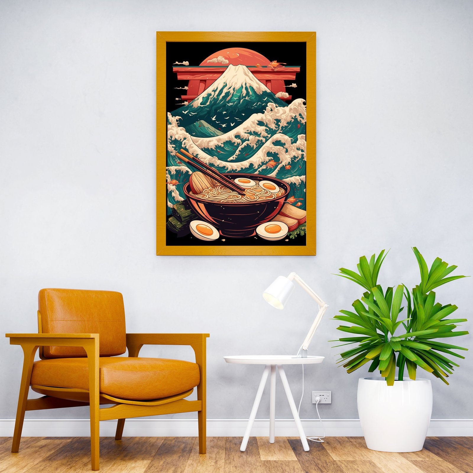 Mount Fuji Ramen Bowl Asian Style Poster | Wall Art for Home & Office | High-Quality Print - High-Quality Visual Display