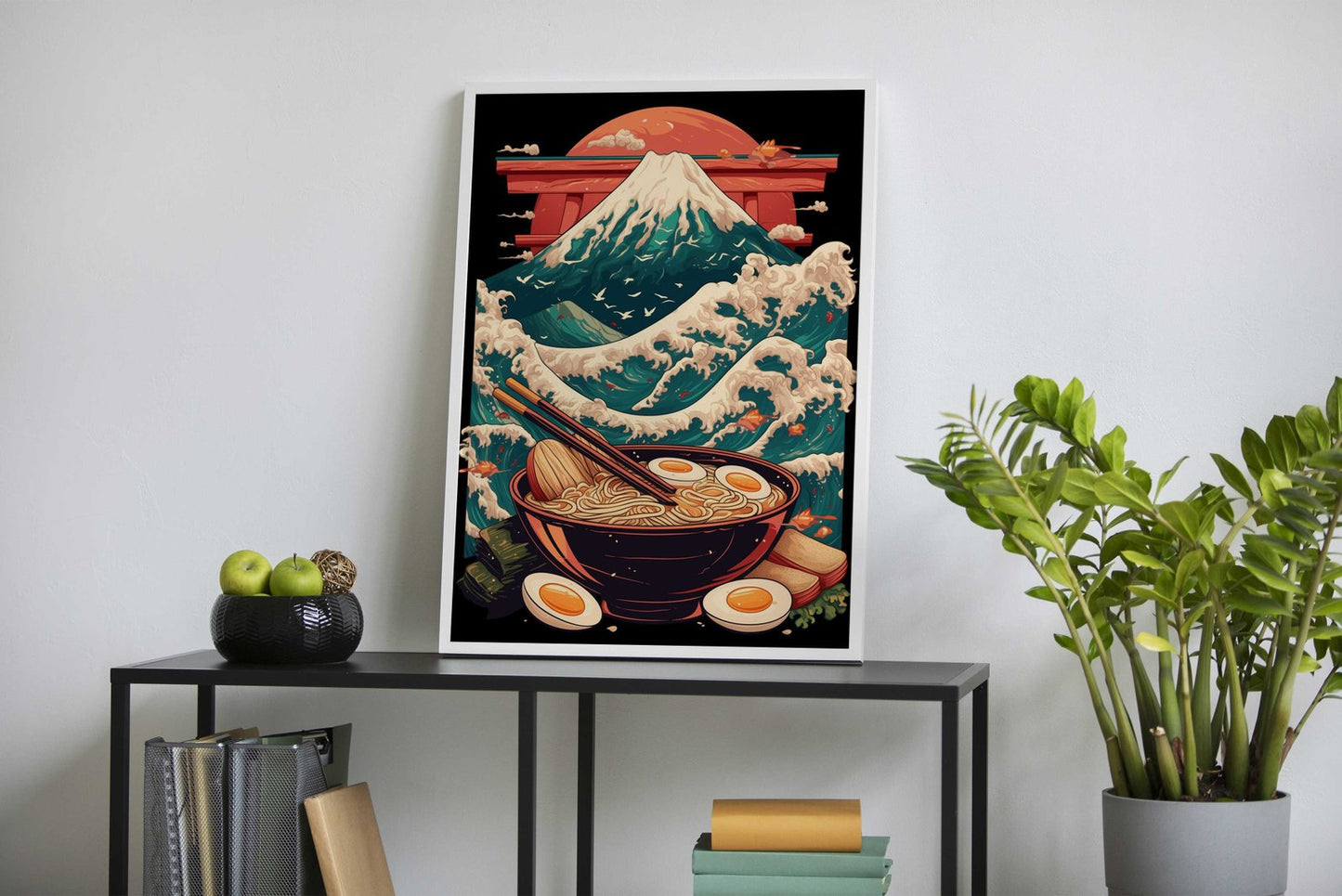 Mount Fuji Ramen Bowl Asian Style Poster | Wall Art for Home & Office | High-Quality Print - High-Quality Visual Display