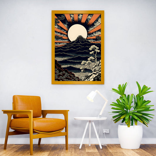 Mount Fuji Retro Art Asian Style Poster | Wall Art for Home & Office | High-Quality Print - High-Quality Visual Display