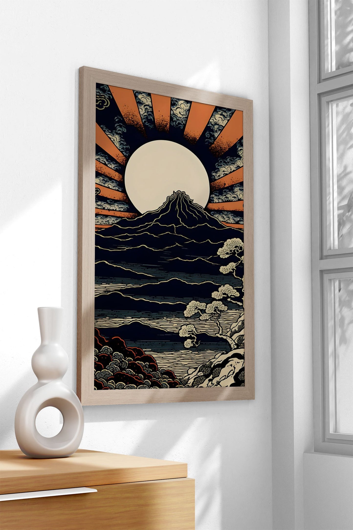 Mount Fuji Retro Art Asian Style Poster | Wall Art for Home & Office | High-Quality Print - High-Quality Visual Display
