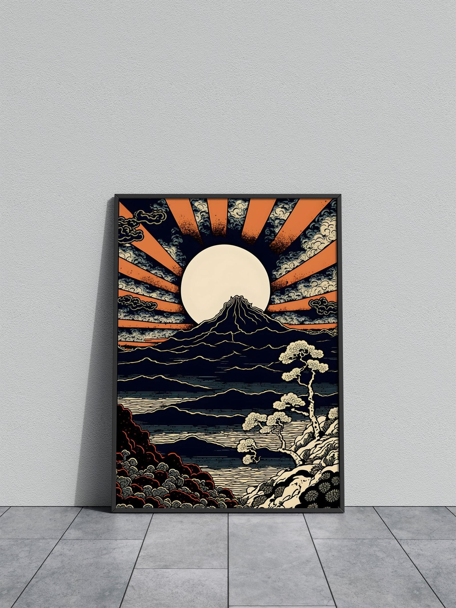 Mount Fuji Retro Art Asian Style Poster | Wall Art for Home & Office | High-Quality Print - High-Quality Visual Display