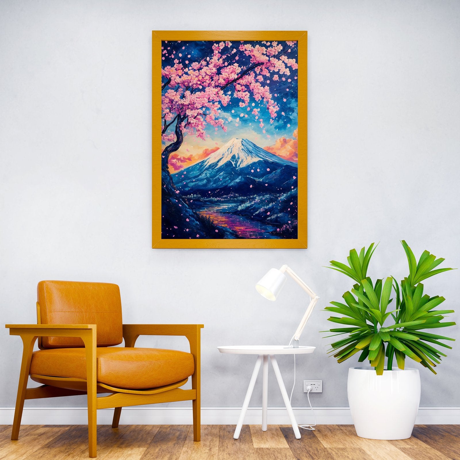 Mount Fuji Sakura Bloom Asian Style Poster | Wall Art for Home & Office | High-Quality Print - High-Quality Visual Display