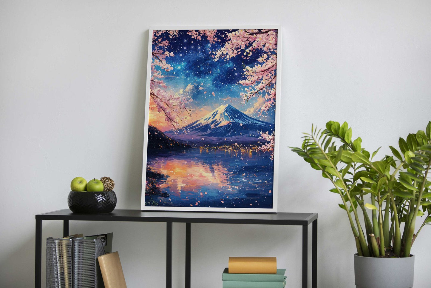 Mount Fuji Sakura Night Asian Style Poster | Wall Art for Home & Office | High-Quality Print - High-Quality Visual Display