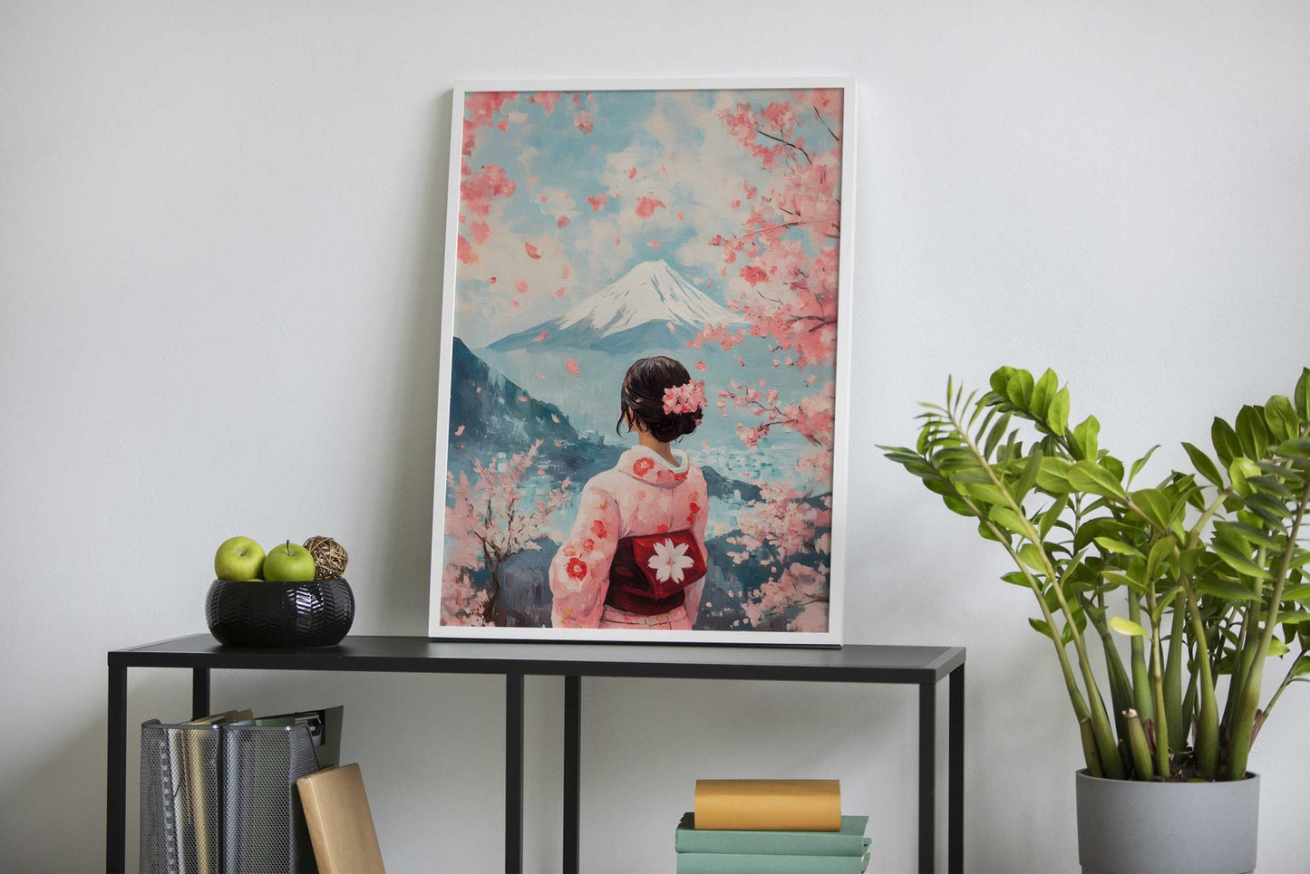 Mount Fuji Sakura Painting Asian Style Poster | Wall Art for Home & Office | High-Quality Print - High-Quality Visual Display