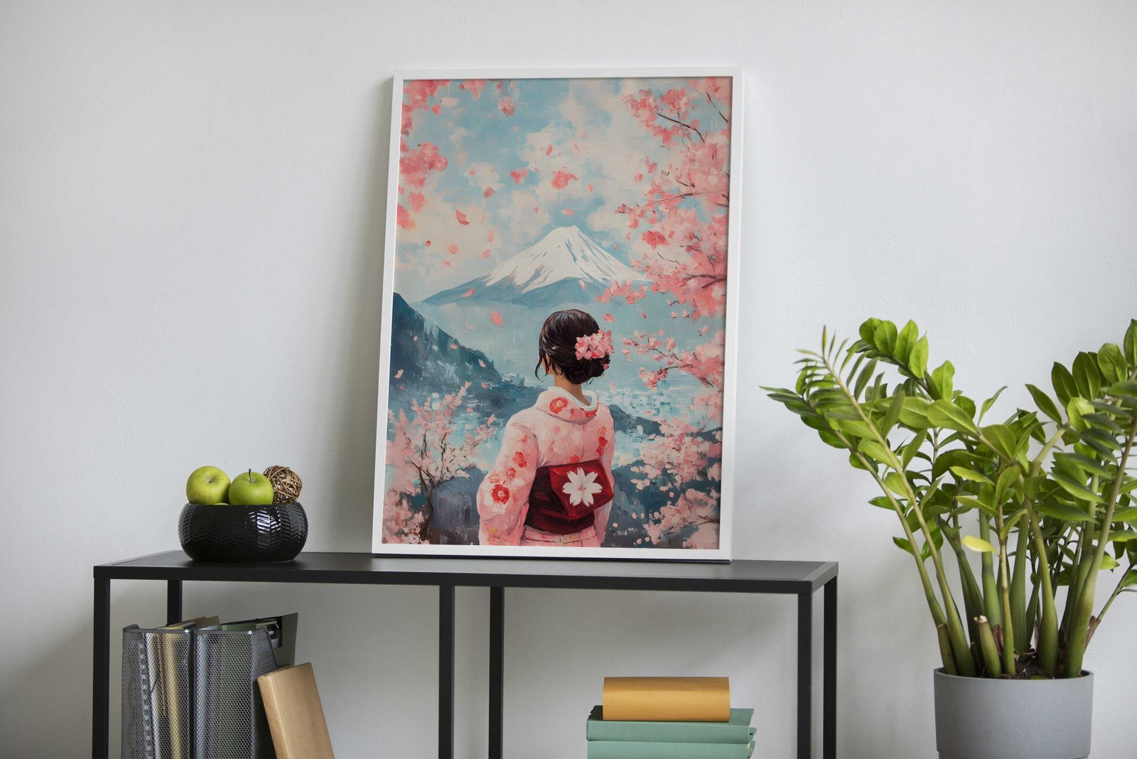 Mount Fuji Sakura Painting Asian Style Poster | Wall Art for Home & Office | High-Quality Print - High-Quality Visual Display