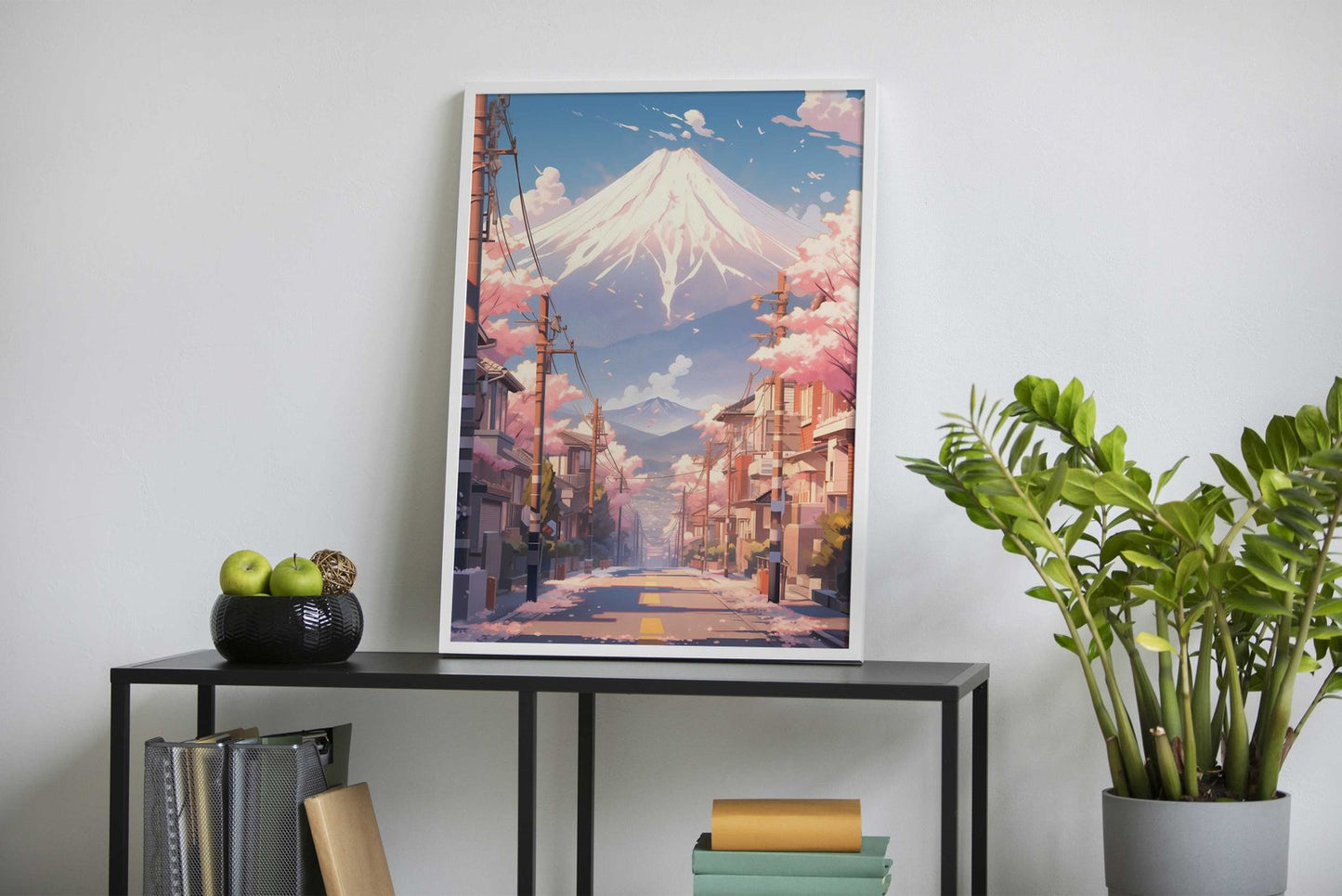 Mount Fuji Sakura Street Asian Style Poster | Wall Art for Home & Office | High-Quality Print - High-Quality Visual Display